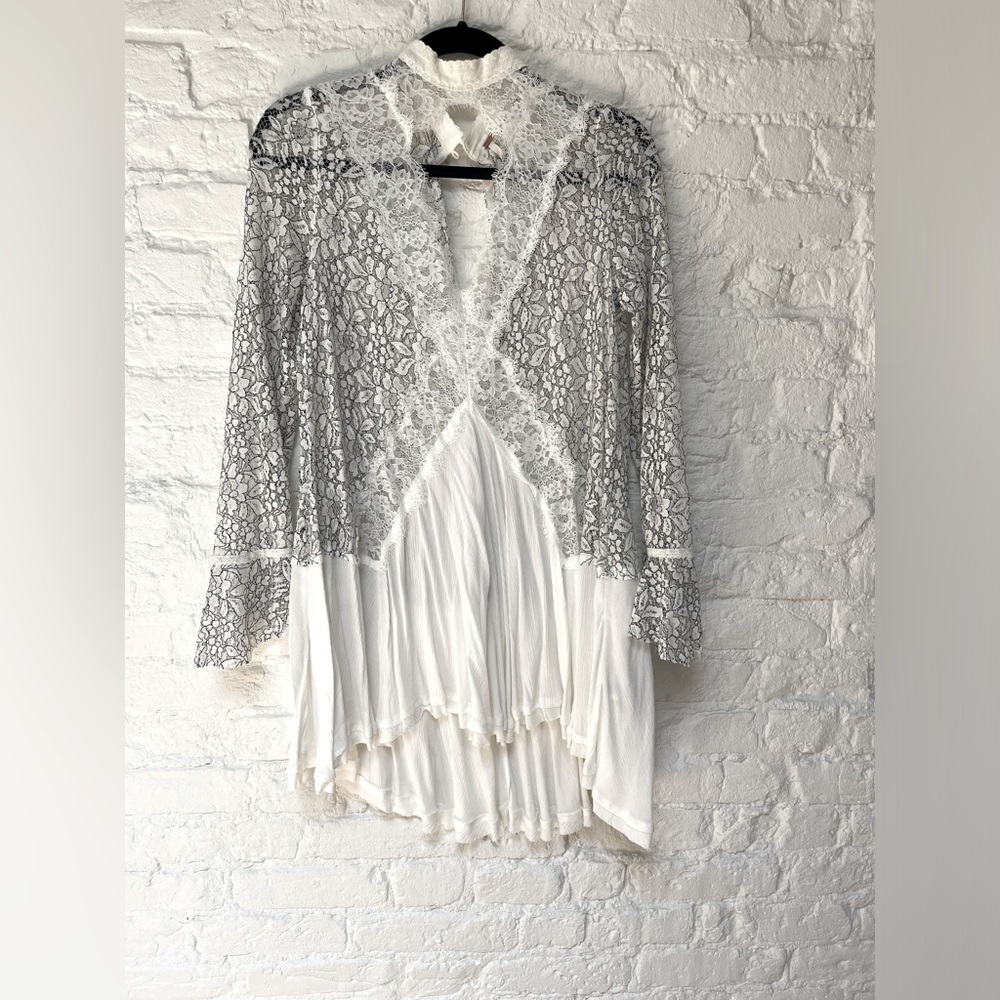Free people long sleeve lace tunic